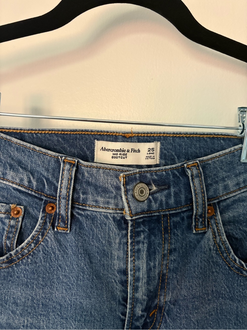 Abercrombie & Fitch Blue Mid-Rise Bootcut Jeans